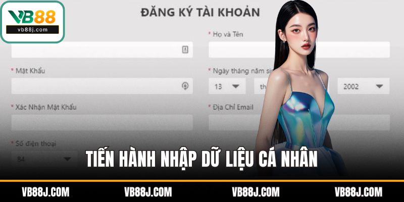 Tiến hành nhập dữ liệu cá nhân